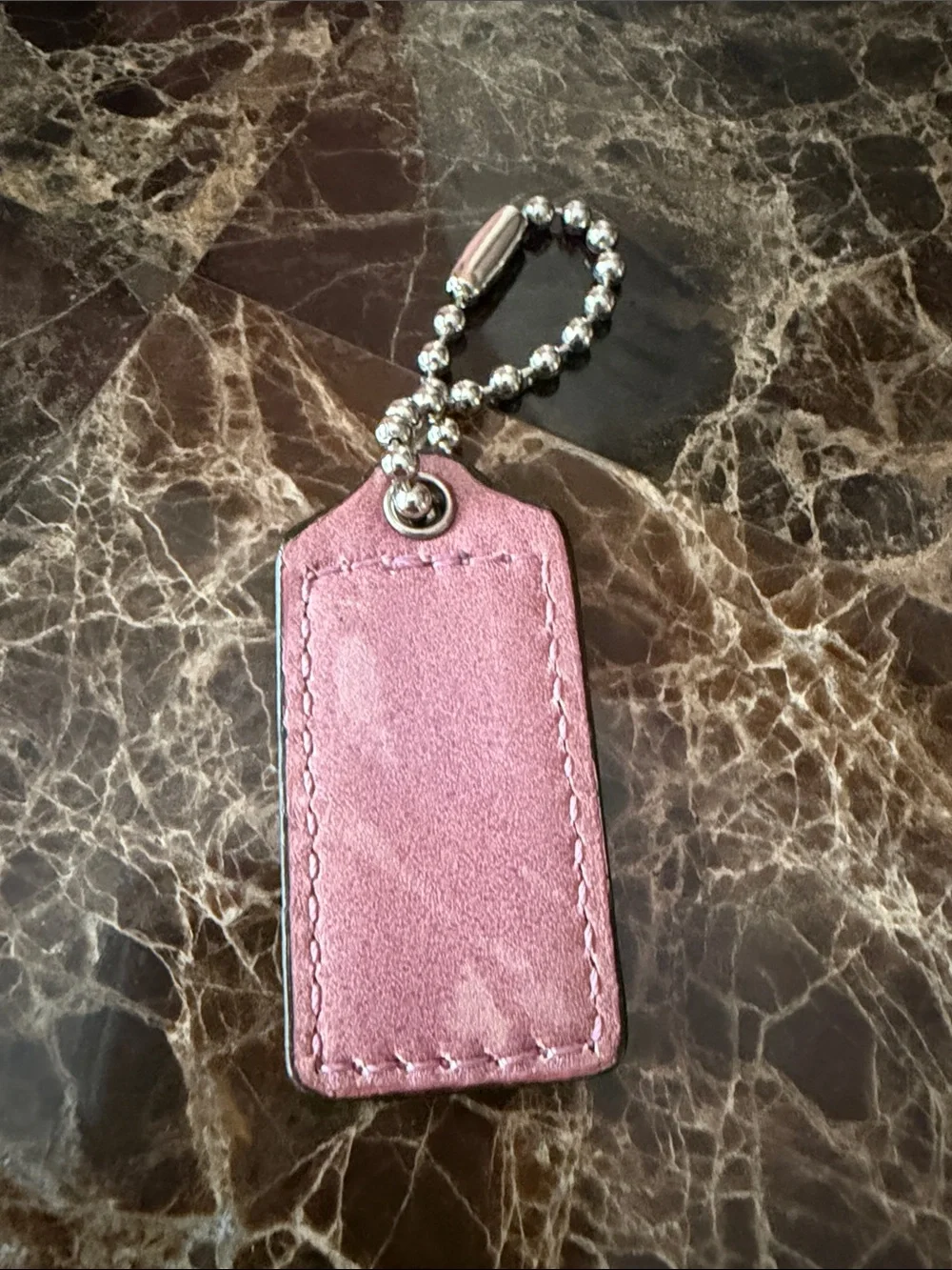 Coach Dusty Rose Suede Key Tag